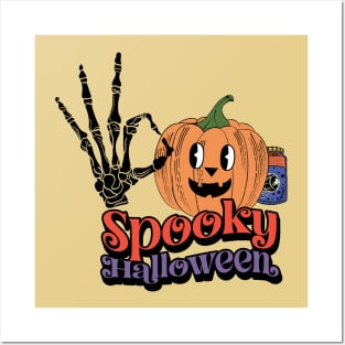 Groovy Style Spooky Retro Halloween Design Posters and Art